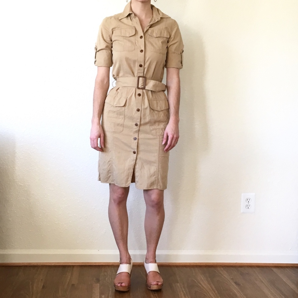 Lauren Ralph Lauren Tan Safari Dress